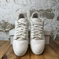 Louis Vuitton Triple White Leather Trainer Sneaker Sz 10.5 (9LV)