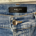 Amiri MX1 Red Suede Blue Denim Jeans Sz 33
