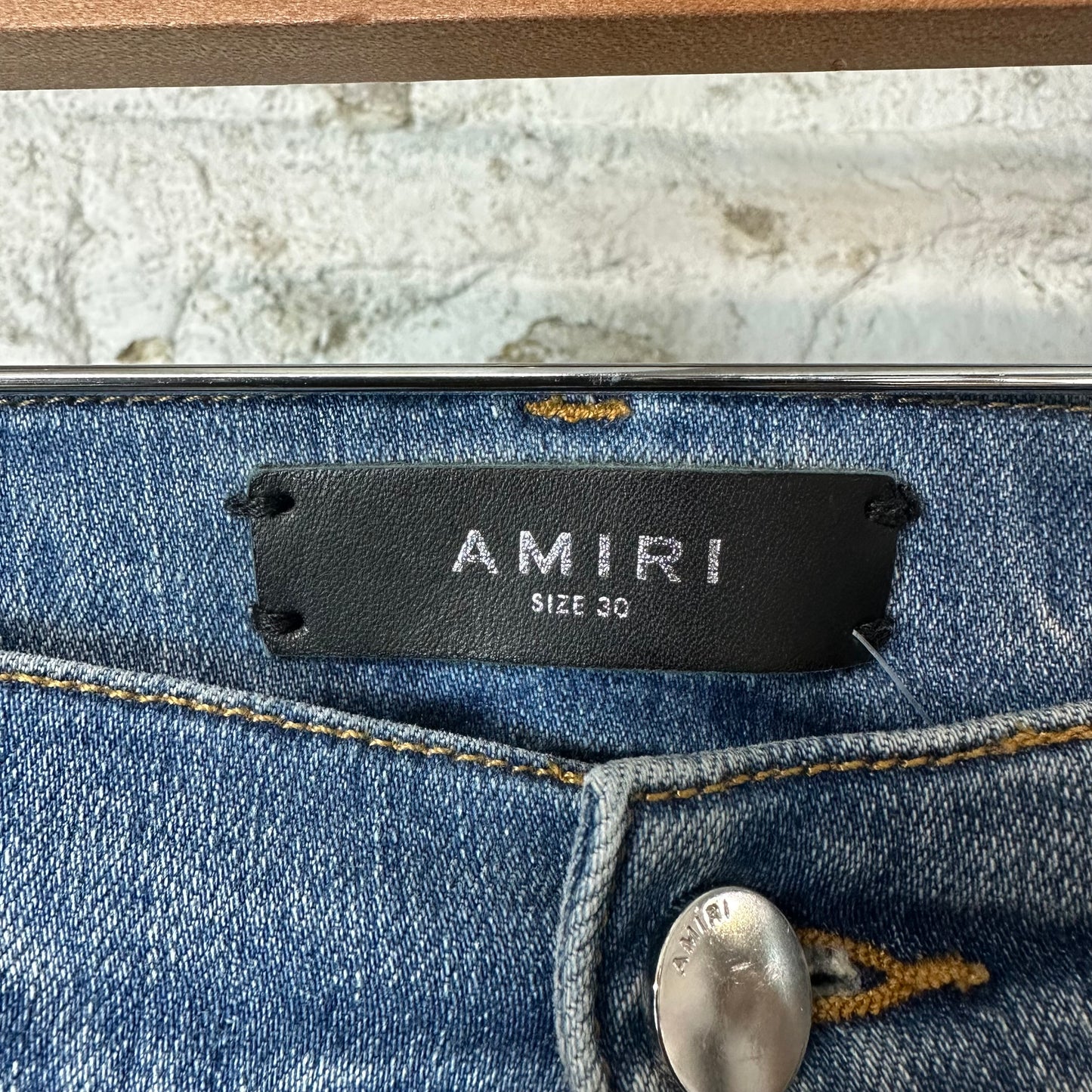 Amiri Distressed Plain Blue Denim Jeans Sz 30