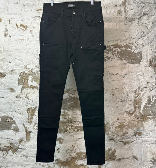 Amiri Double Knee Black Denim Jeans Sz 32