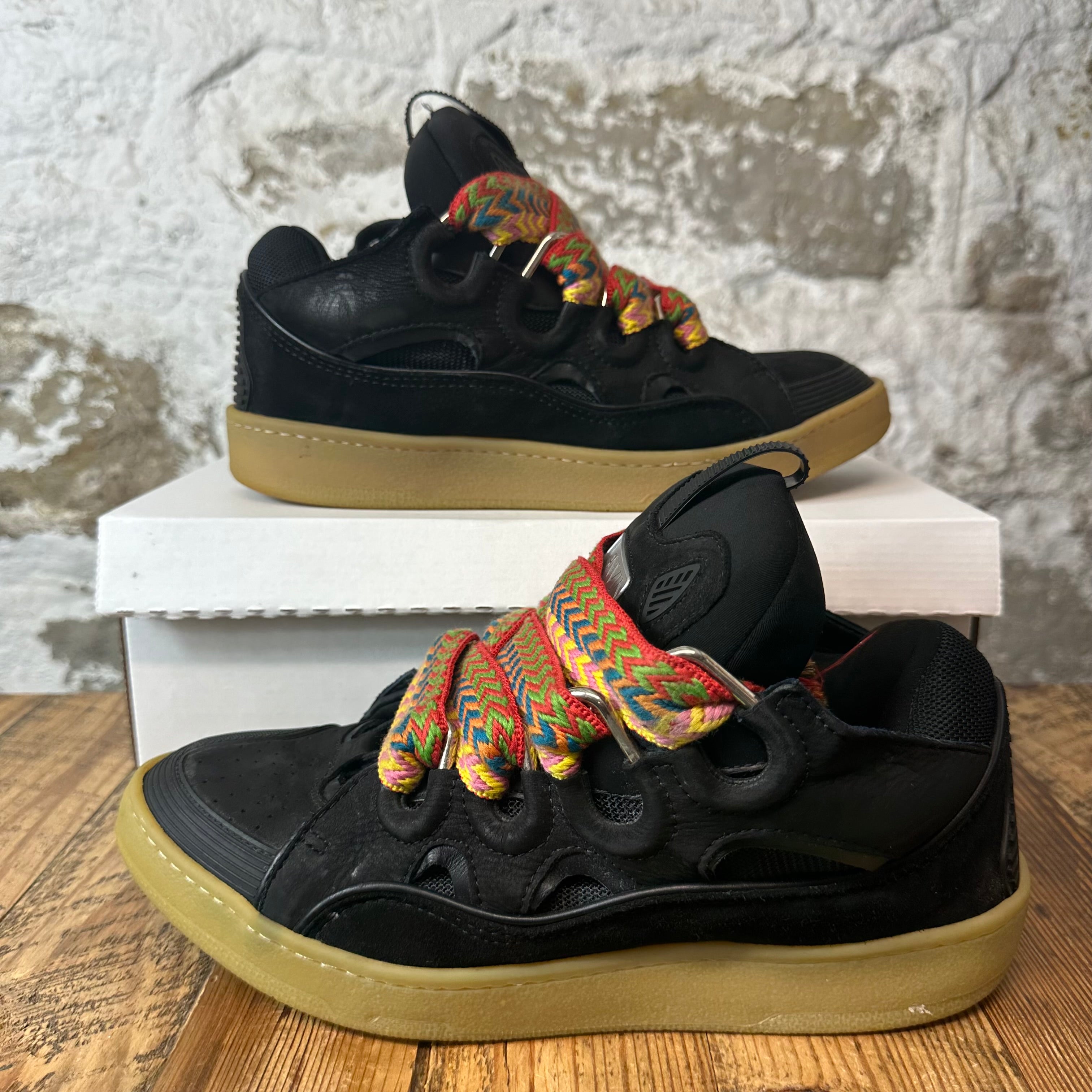 Lanvin Curb Multicolor Lace Black Sneaker Sz 10 (43)