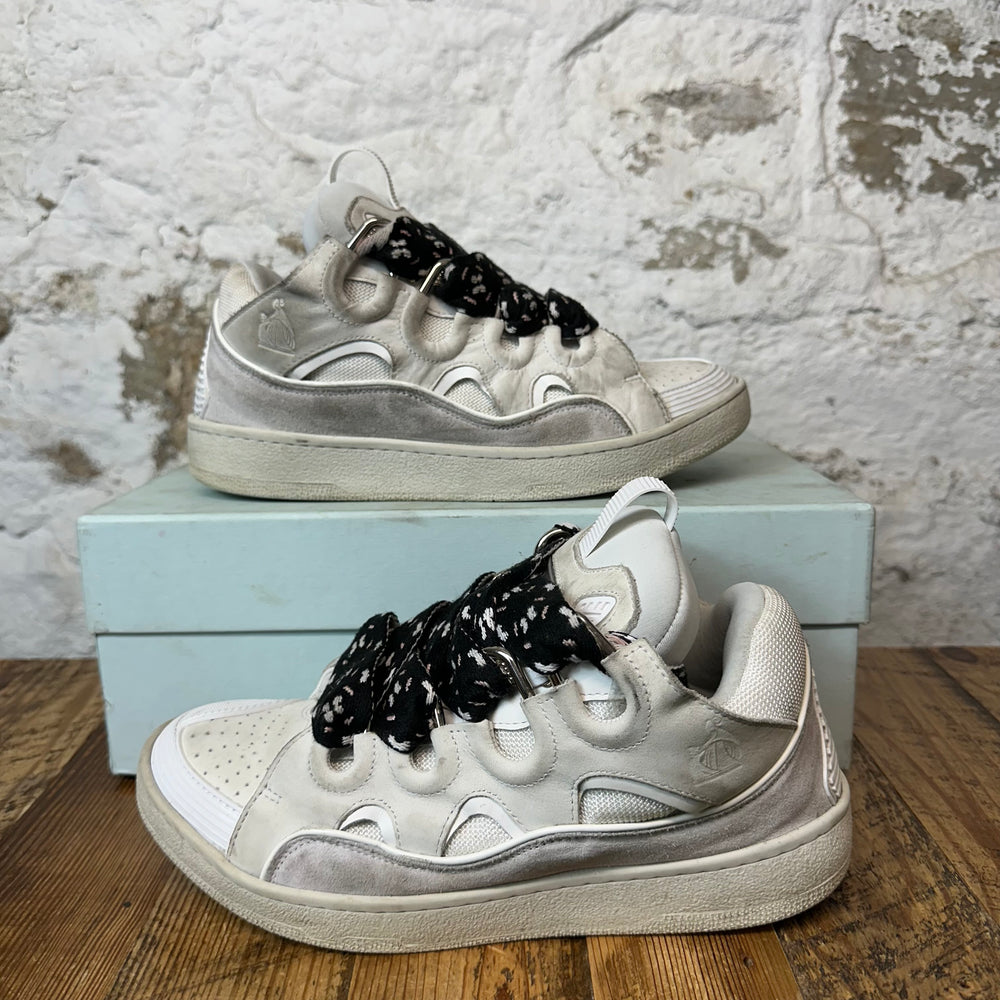 Lanvin Curb Black White Lace Gray Sneaker Sz 9 (42)