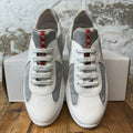 Prada Americas Cup White Patent Grey White Sneaker Sz 6 (38.5)