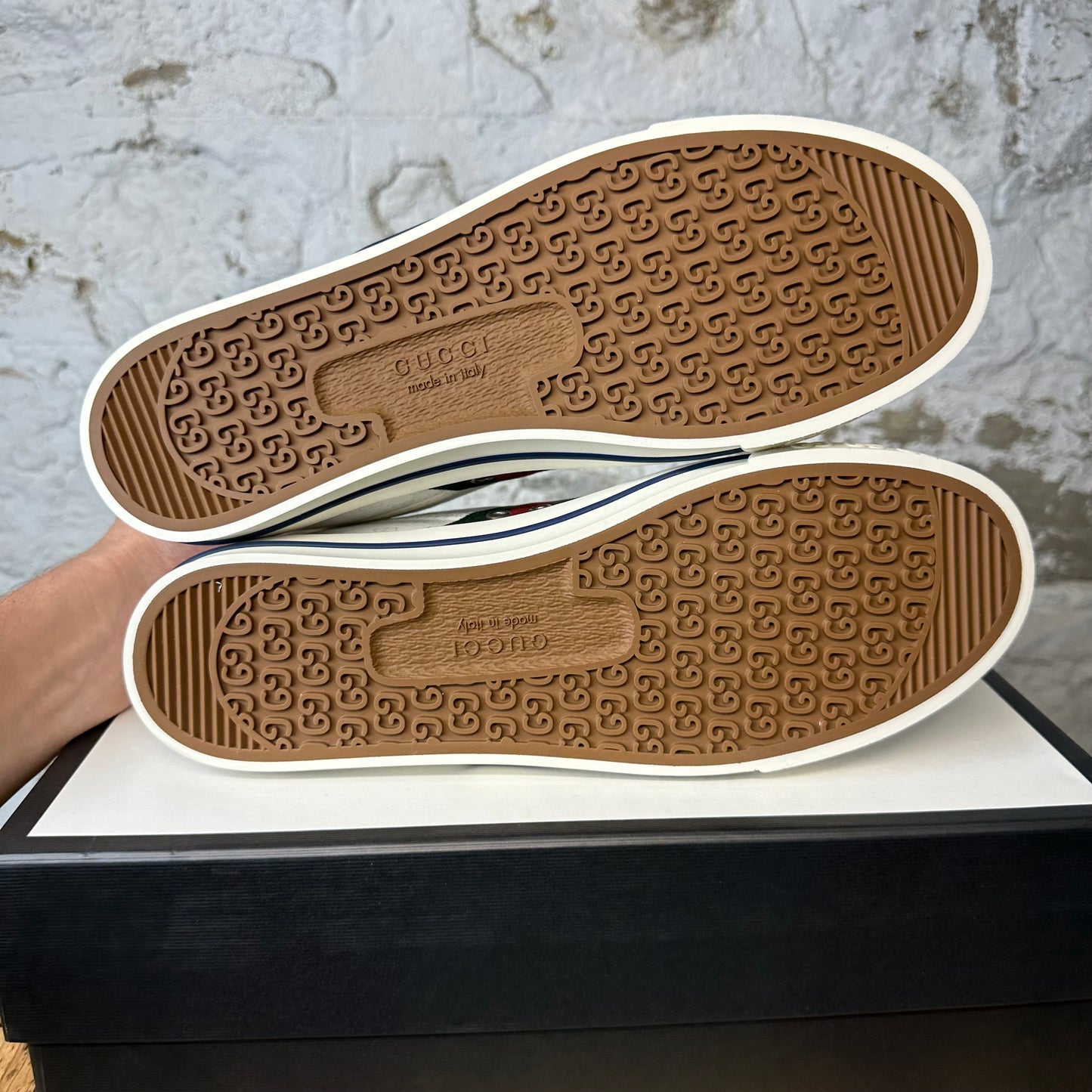 Gucci GG White Monogram High Top Sneaker Sz 9.5 DS