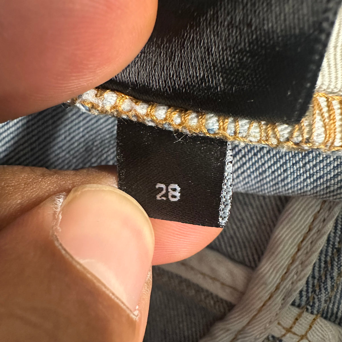 Amiri MX1 Sky Blue Cream Blue Denim Jeans Sz 28