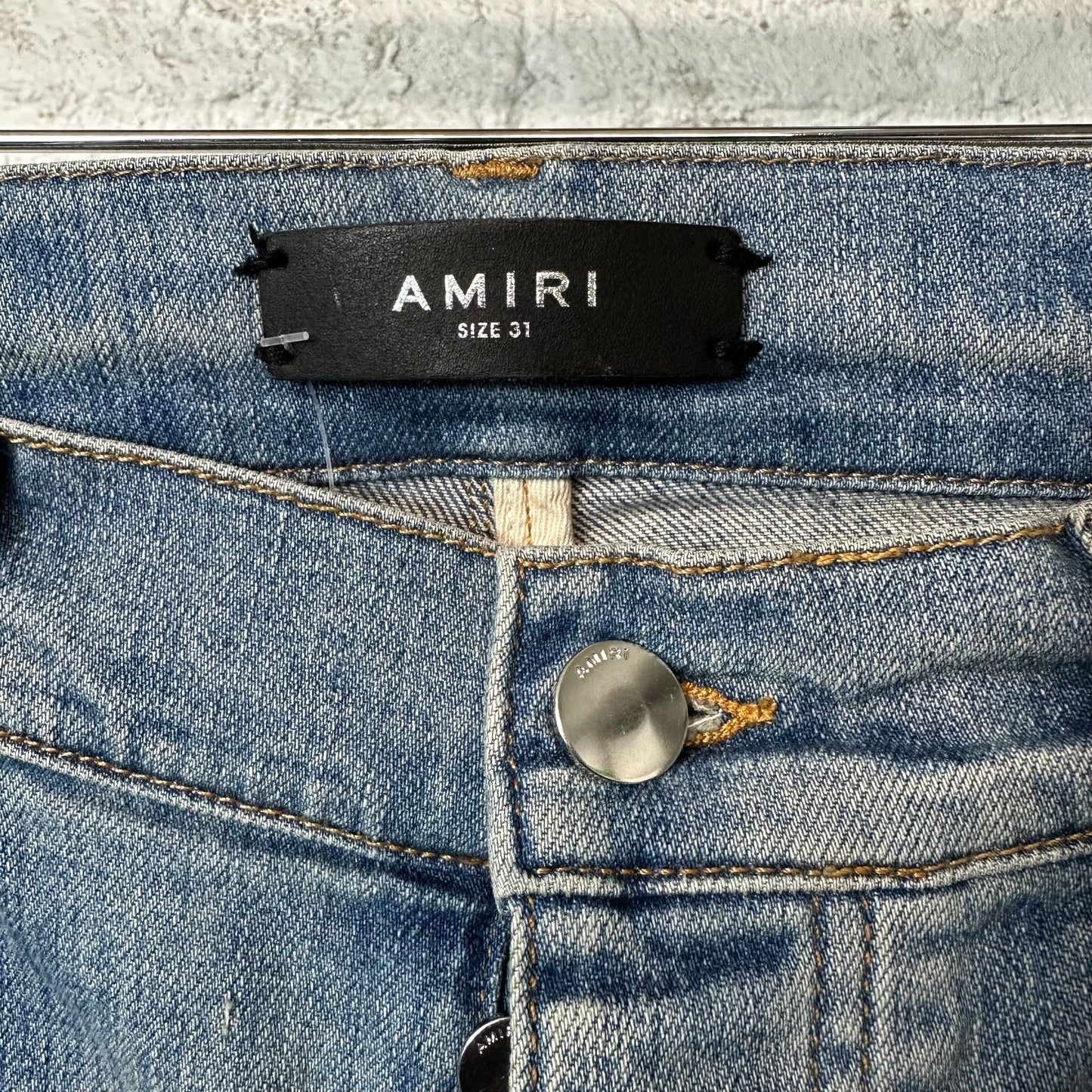 Amiri MX2 Blue Black Patch Blue Denim Jeans Sz 31