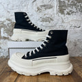 Alexander Mcqueen High Black White Tread Boot Sz 8 (41)