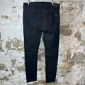 Amiri MX1 Brown Suede Black Denim Jeans Sz 36