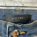 Amiri MX1 Yellow Suede Dirty Blue Denim Jeans Sz 30