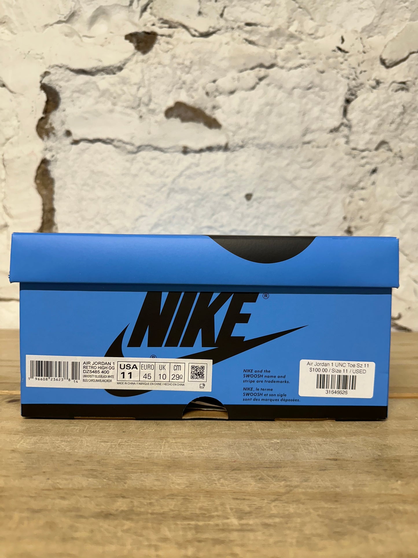 Air Jordan 1 High UNC Toe Sz 11