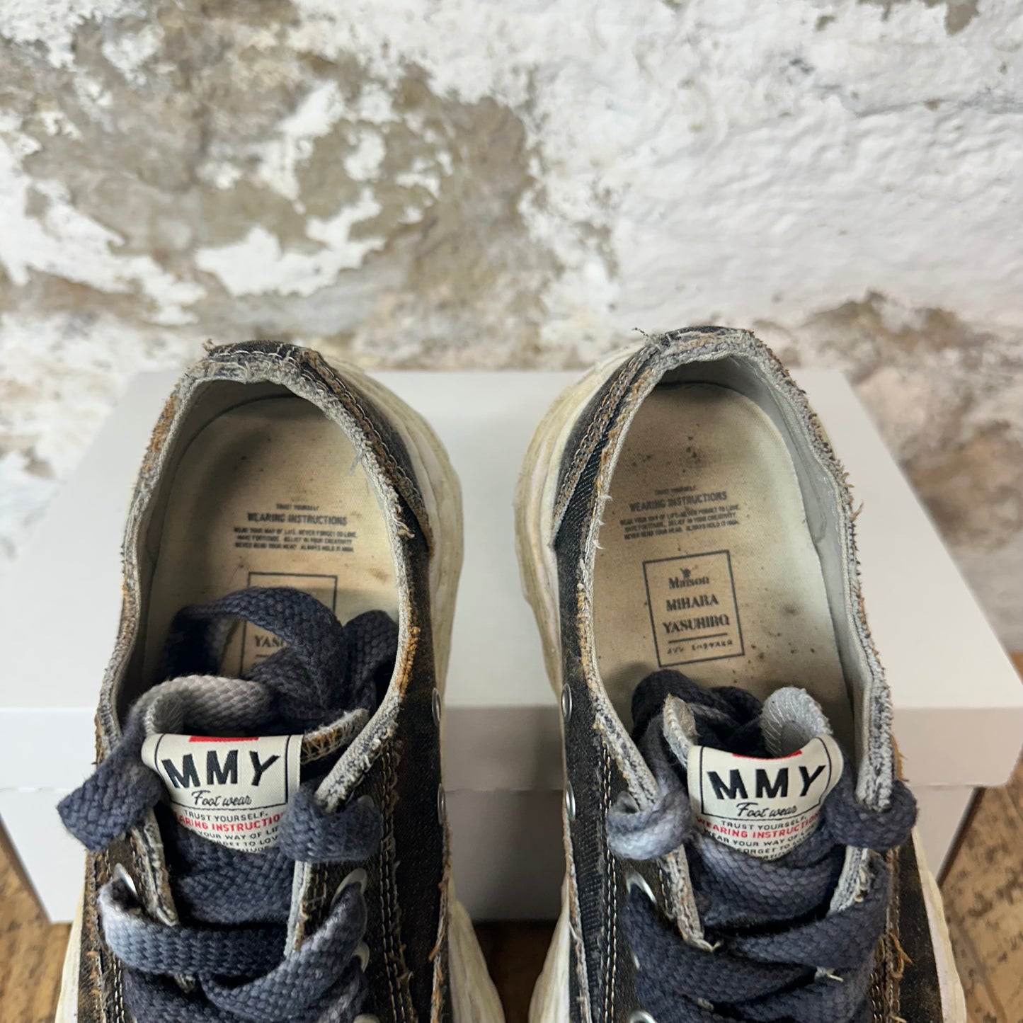 Maison Mihara Peterson 23 Vintage Black Cream Sneaker Sz 7 (40)