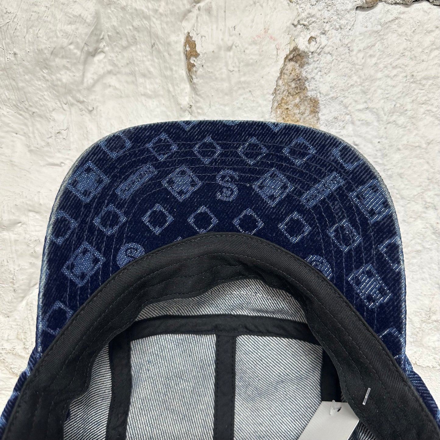 Supreme Flocked Denim Camp Hat