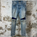 Amiri MX2 Blue Black Patch Blue Denim Jeans Sz 32