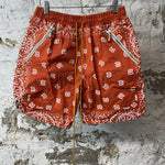 Rhude Orange Paisley Cargo Shorts Sz M