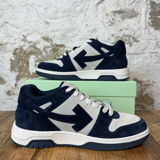 Off White Out of Office Navy Suede Gray Sneaker Sz 9 (42)