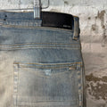 Amiri White Varsity 22 Patch Blue Denim Jeans Sz 34