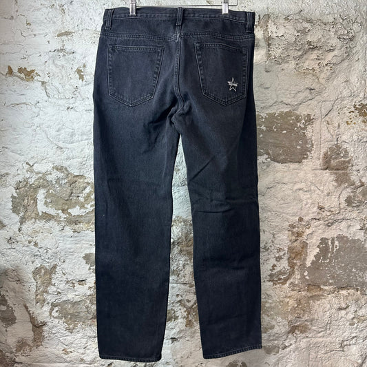 Supreme Star Logo Regular Washed Black Jeans Sz 32