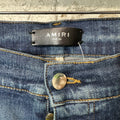 Amiri Plain Dark Blue Distressed Denim Jeans Sz 33