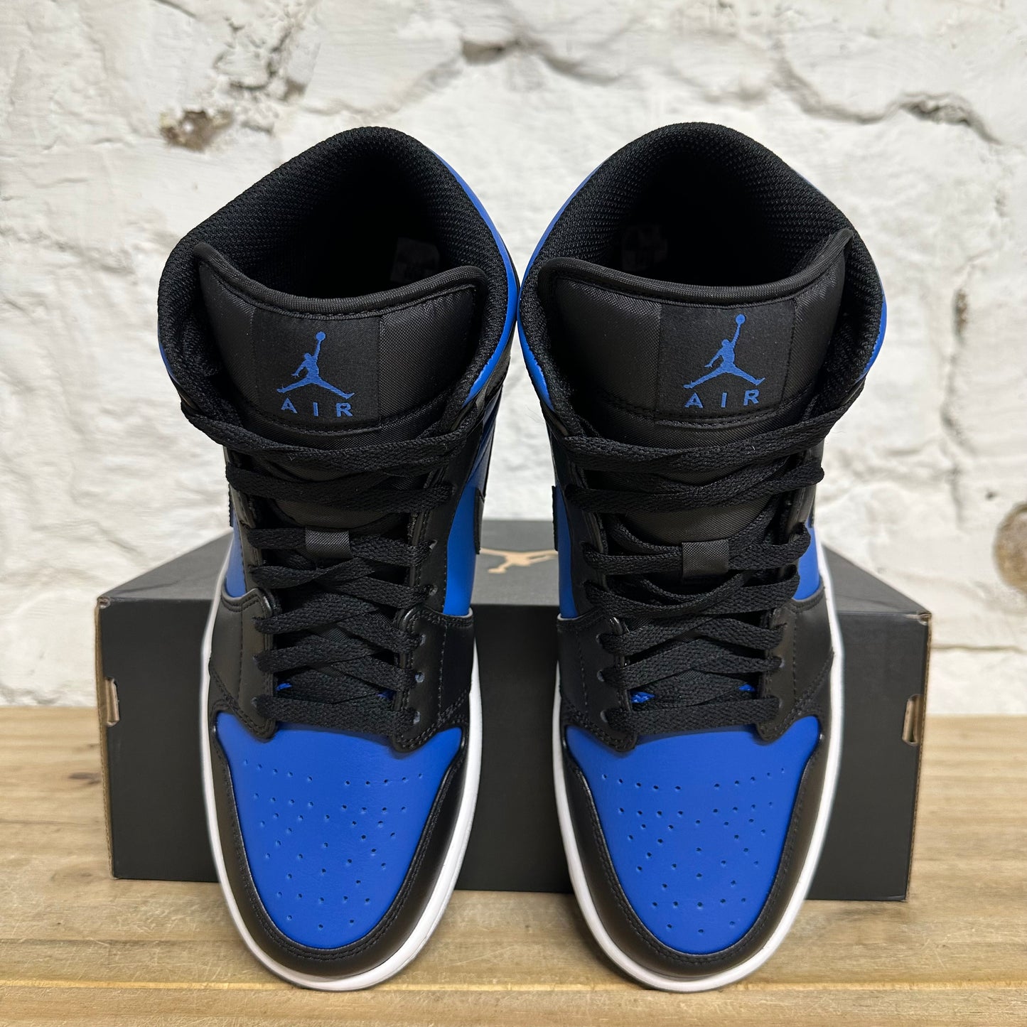 Air Jordan 1 Mid Black Royal Blue Sz 10