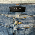 Amiri MX1 Camo Spell Patch Blue Denim Jeans Sz 36