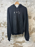 Off White Lava Drip Arrows Hoodie Black Sz L