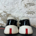 Prada Americas Black Patent Cream White Sneaker Sz 8