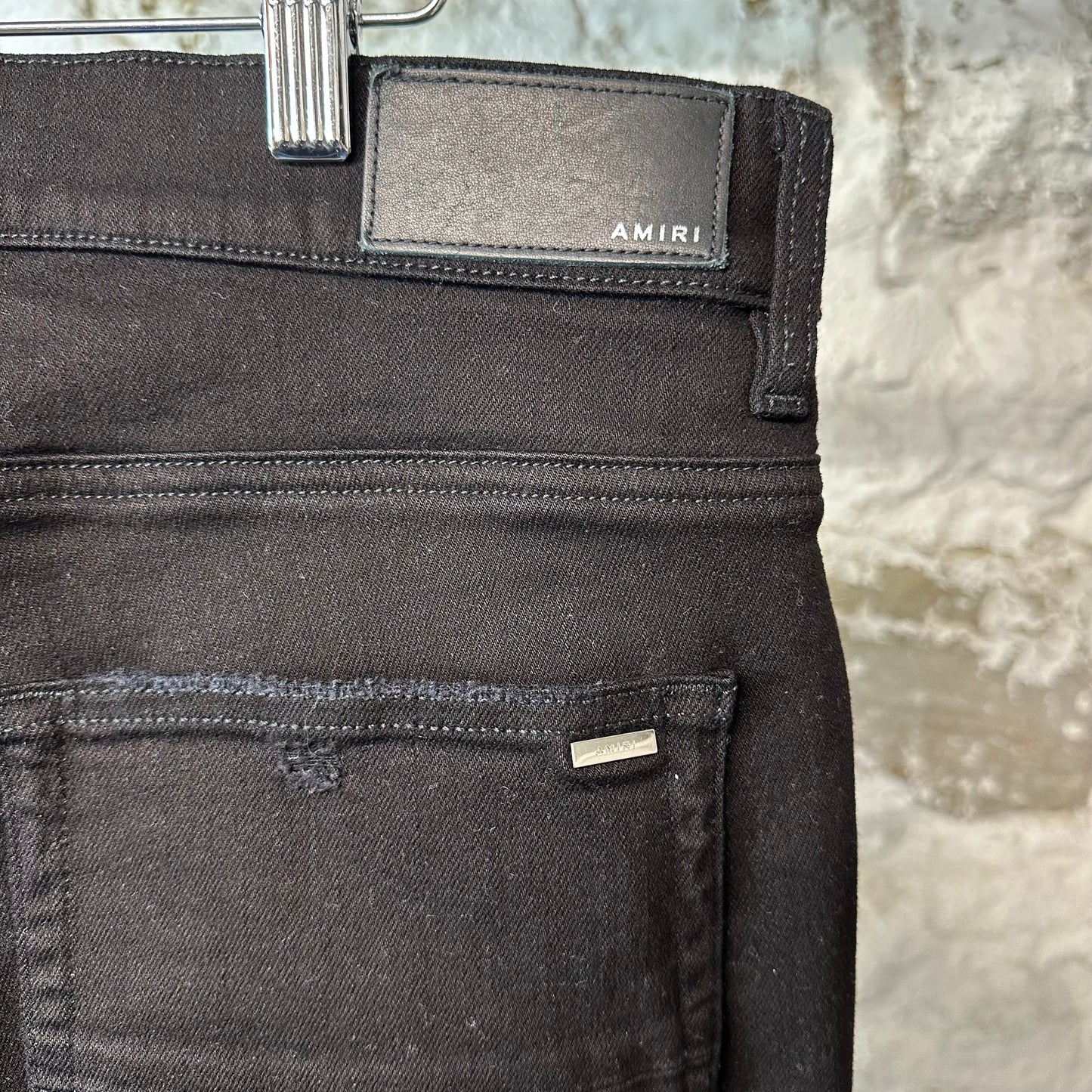 Amiri Silver Bones Black Denim Jeans Sz 36