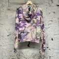 Vale Cheetah Camo Purple Zip Up Hoodie Sz M