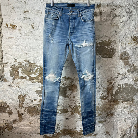 Amiri MX1 Sky Blue Cream Blue Denim Jeans Sz 30