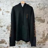 Chrome Hearts Brown Sleeve Spell Hoodie Black Sz XL