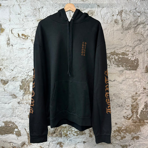 Chrome Hearts Brown Sleeve Spell Hoodie Black Sz XL