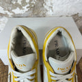 Prada Downtown Leather Yellow White Sneaker Sz 10