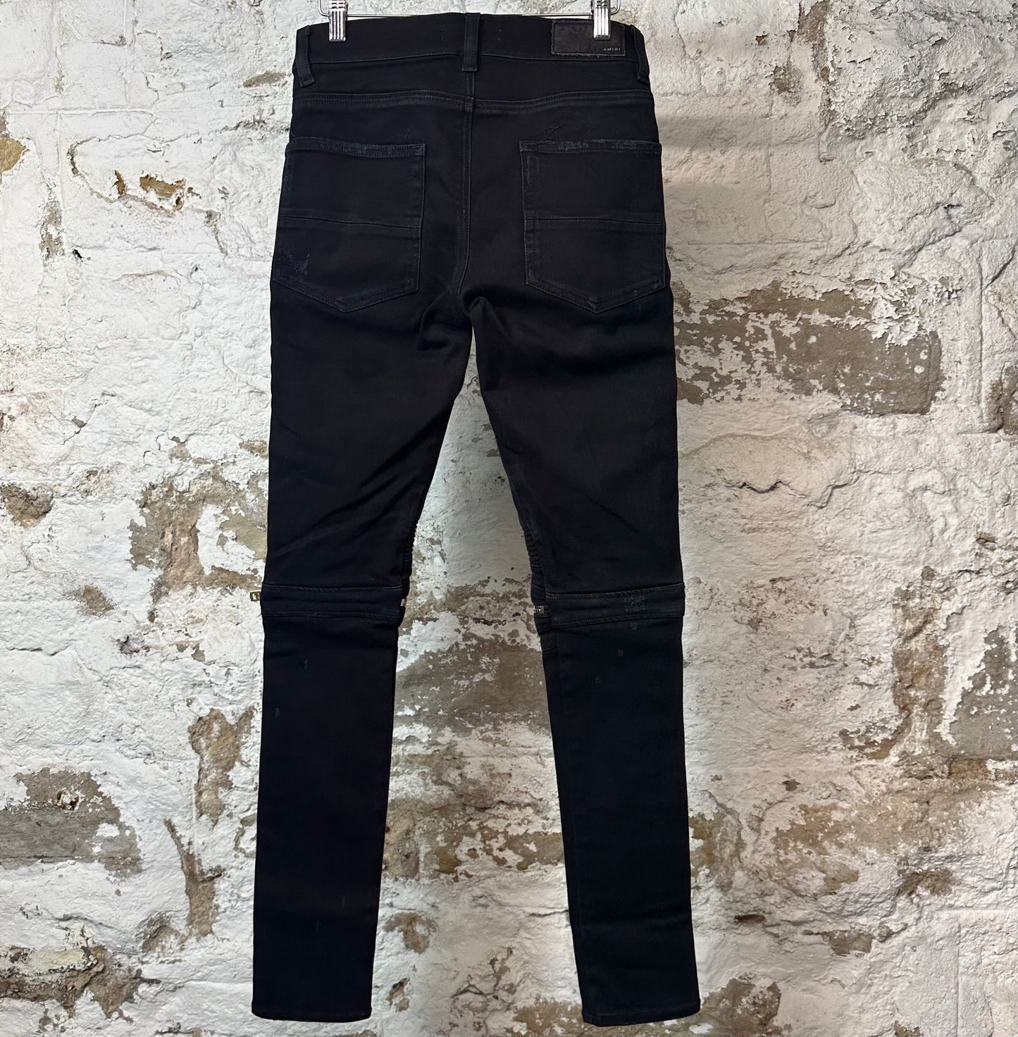 Amiri MX2 Black Patch Black Denim Jeans Sz 29