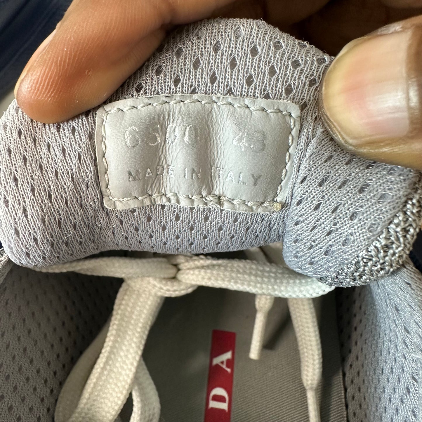 Prada Americas Cup Navy Rubber Grey Sneaker Sz 10 (43)