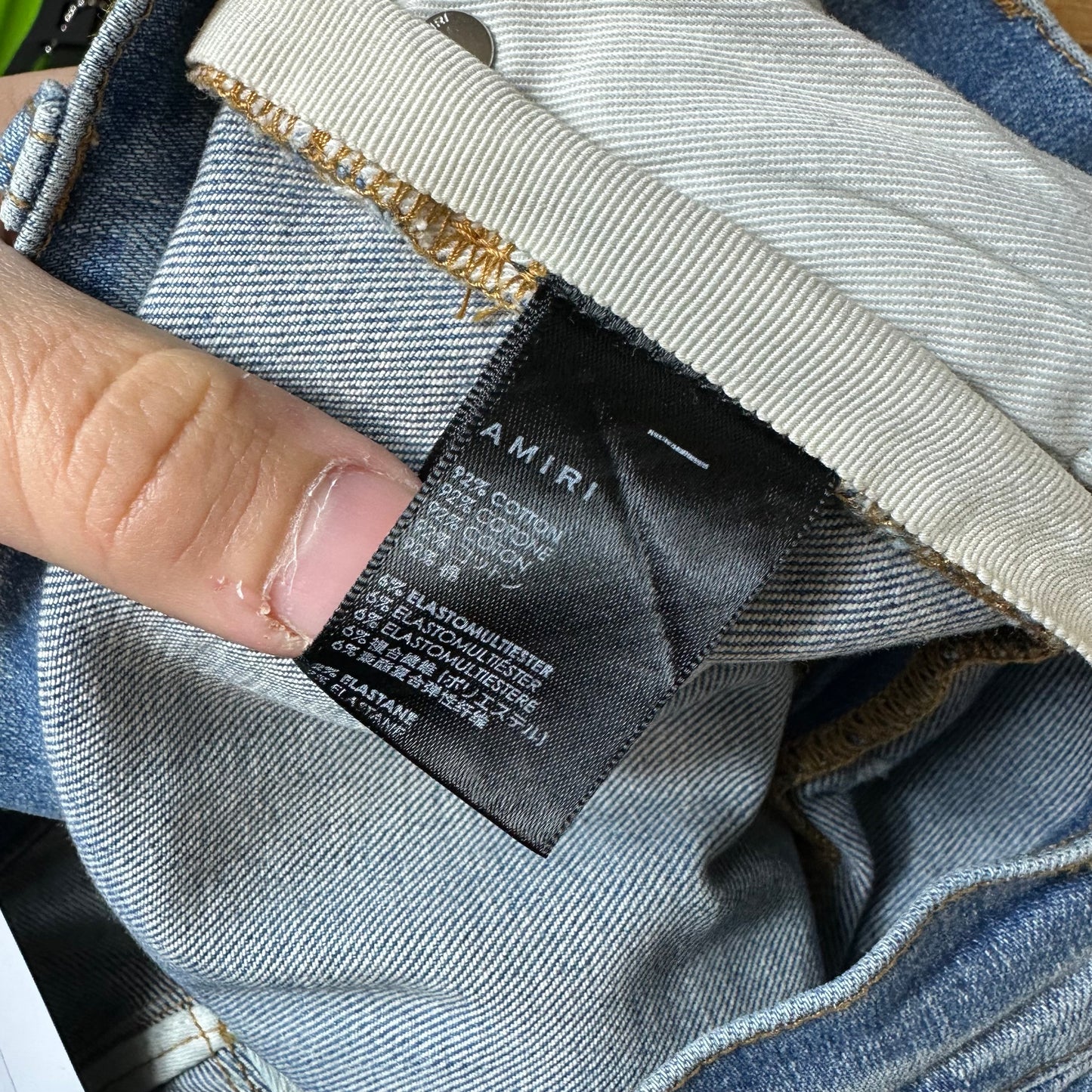 Amiri Distressed Plain Blue Denim Jeans Sz 36