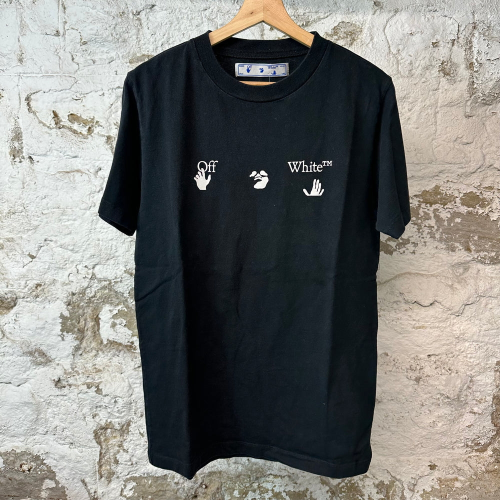 Off White Hand Logos T-shirt Black Sz M