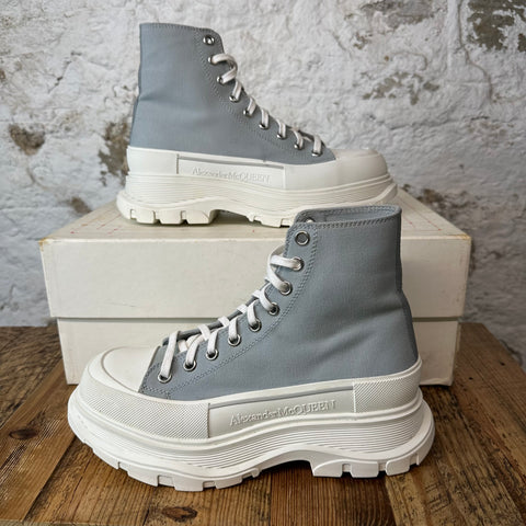 Alexander Mcqueen Tread Boot Gray White Sz 7 (40)