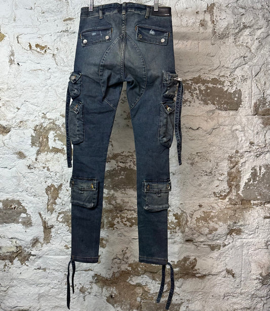 Amiri Dark Blue Cargo Denim Jeans Sz 30