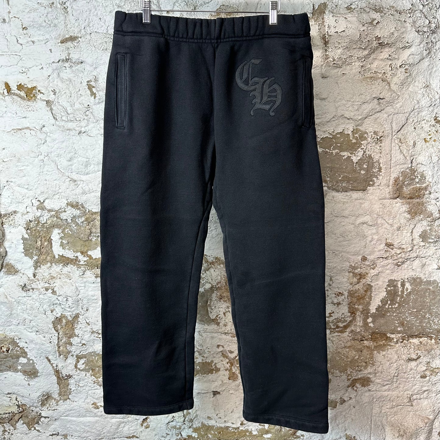 Chrome Hearts CH Nylon Logo Black Sweatpants Sz L