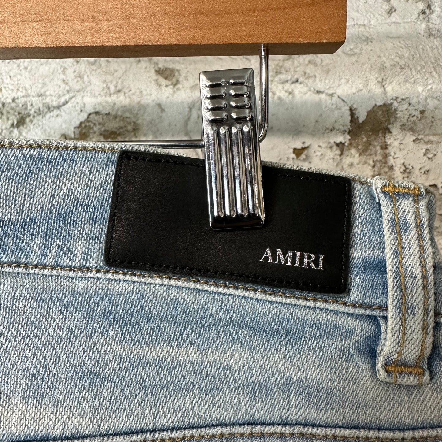 Amiri MX1 Pink Paisley Blue Denim Jeans Sz 31