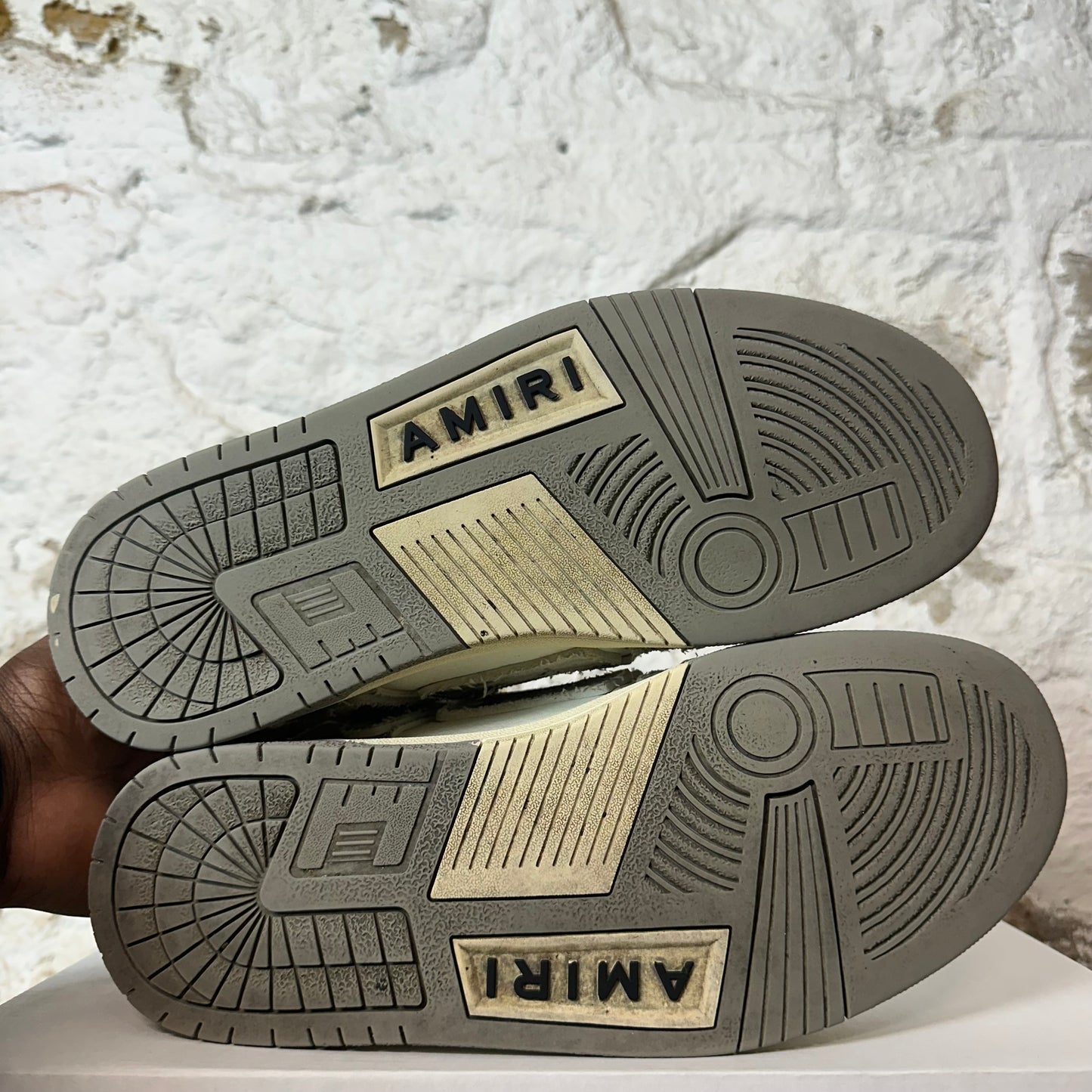 Amiri Washed Denim Skeleton Grey White Sneaker Sz 9 (42)