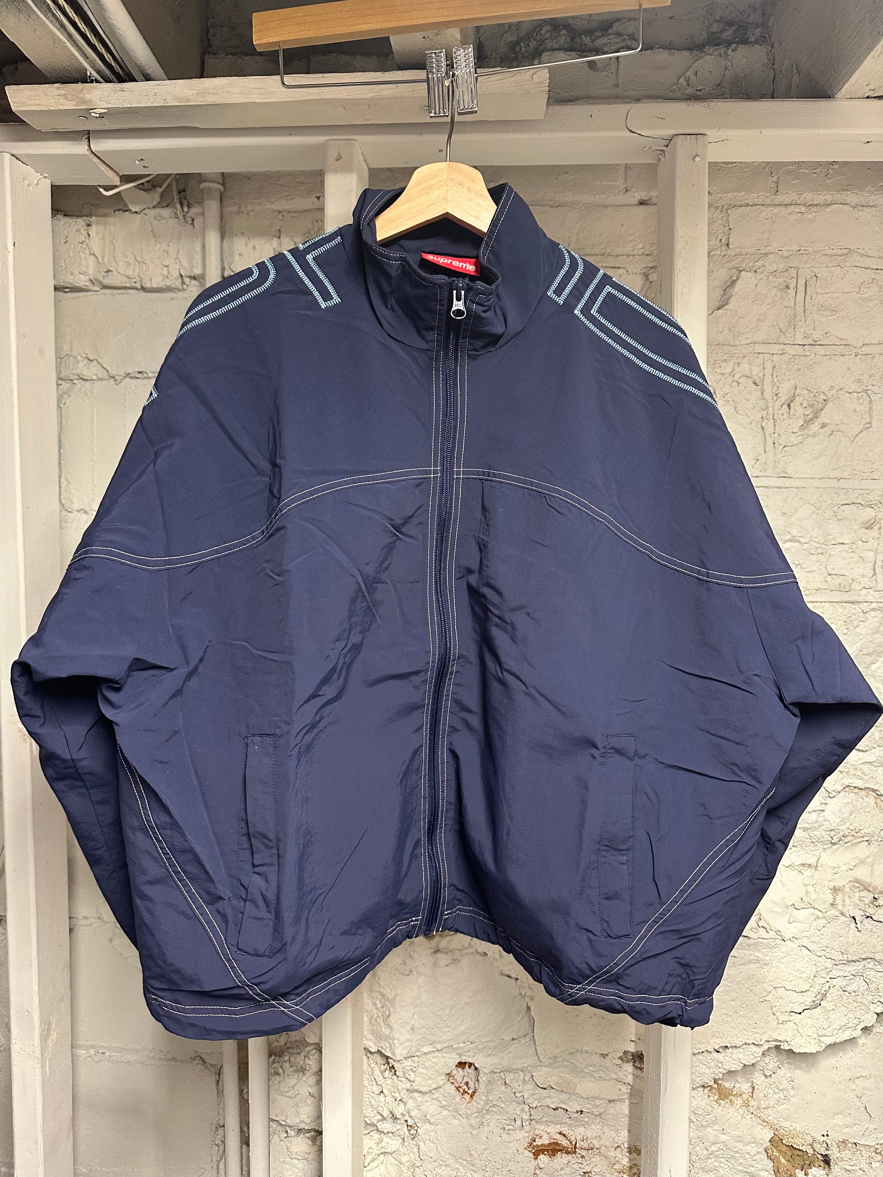 Supreme Shoulder Spellout Navy Jacket Sz S