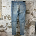 Amiri MX1 Red Suede Blue Denim Jeans Sz 36