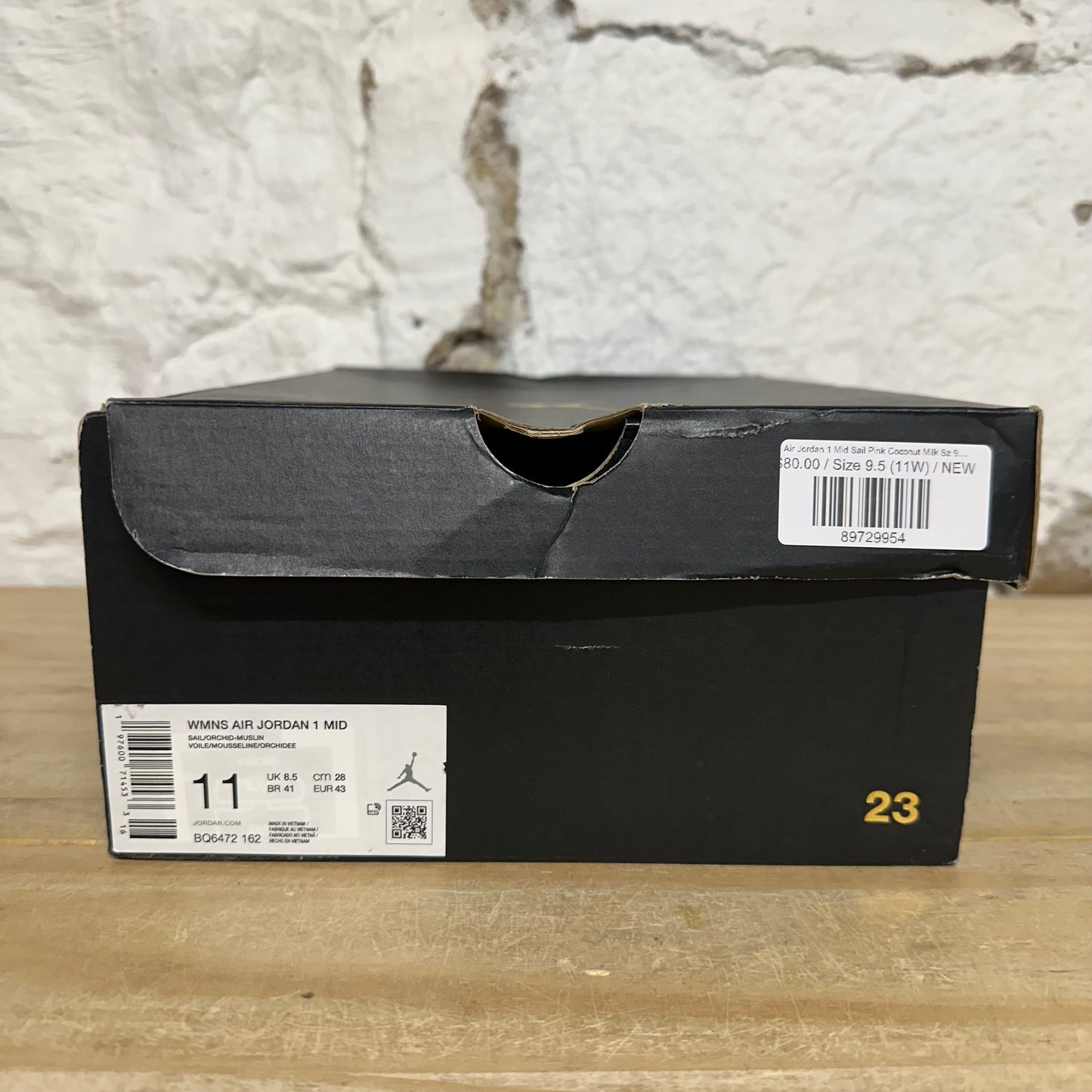 Air Jordan 1 Mid Sail Pink Coconut Milk Sz 9.5 (11W) DS