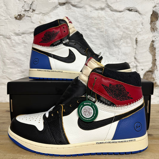 Air Jordan 1 High Fragment x Union LA Varsity Red Sport Royal Sz 11 DS