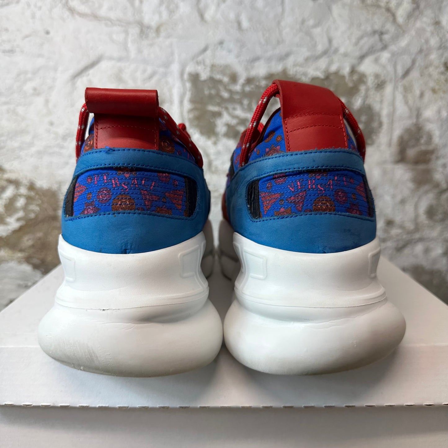 Versace Chain Reaction Red Blue White Sneaker Sz 12 (45)