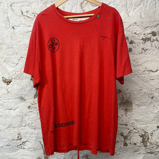 Off White Red Impressionism T-shirt Sz S