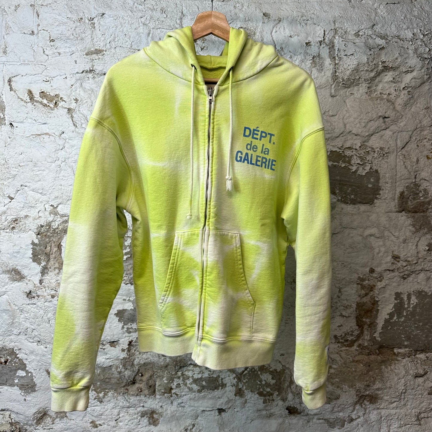 Gallery Dept Classic Logo Zip Up Hoodie Green Sz S