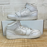 Air Jordan 1 Mid Triple White Sz 7Y