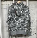 Bape Grey Camo Zip Up Hoodie Sz L